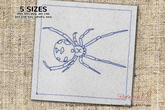 Black Widow Spiders: A Bold Embroidery Design