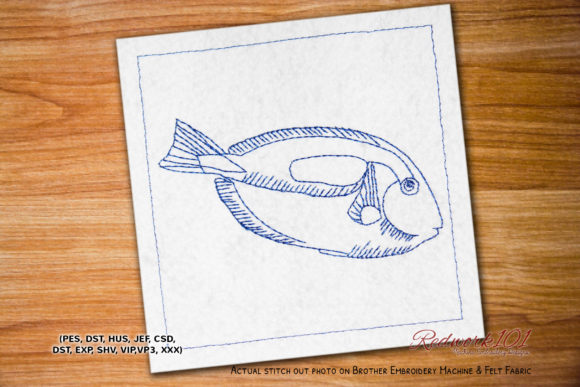 Charming Blue Tang Fish Lineart for Gifts