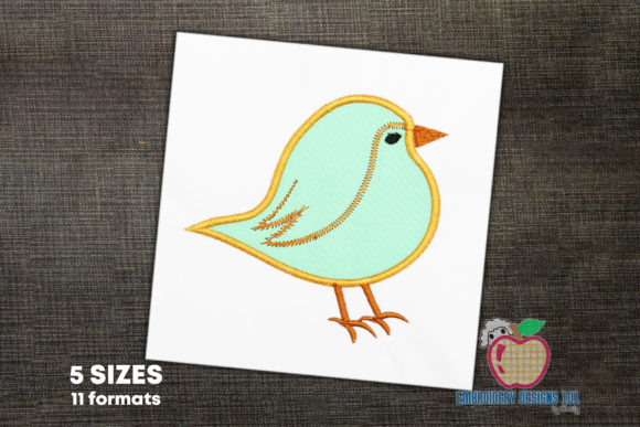 Charming Fluffy Robin Bird Applique