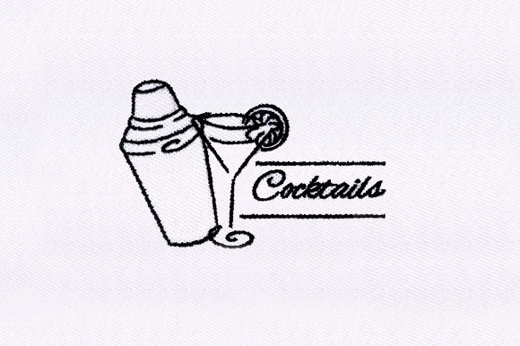 Cocktail Shaker Design: A Festive Embroidery Gem