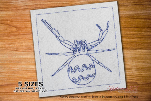 Crab Shaped Thomisidae Redwork: A Festive Addition