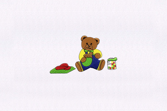 Eating Baby Bear: A Charming Embroidery Design