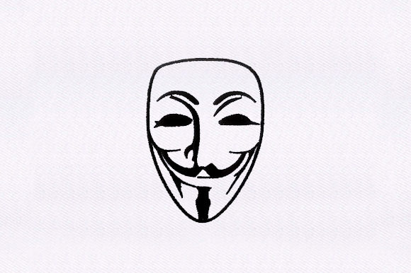 Fawkes Mask: A Bold and Mysterious Embroidery Design