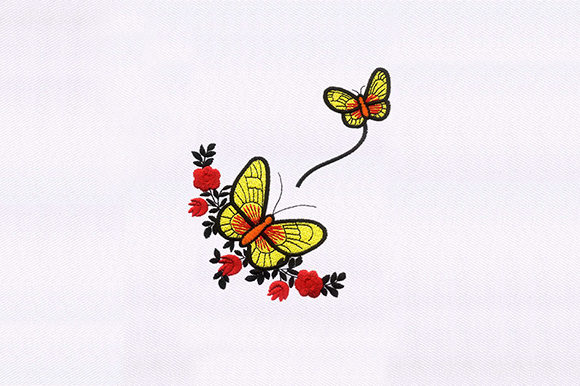 Fluttering Butterflies: A Charming Embroidery Design