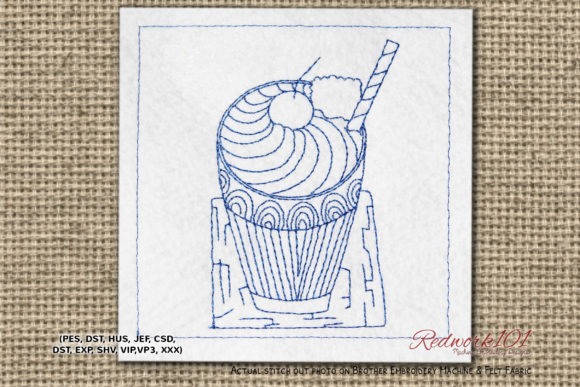Ice Cream Milkshake Machine: A Sweet Embroidery Design