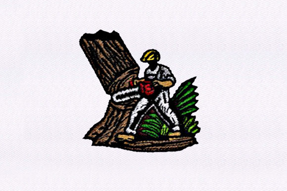 Lumberjack Cutting Down a Tree: A Festive Design