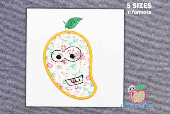 Mango on the Branch: A Charming Embroidery Design