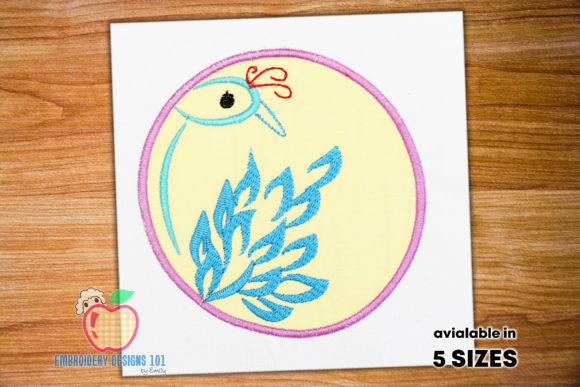 Peacock Bird in Circle: A Charming Embroidery Design