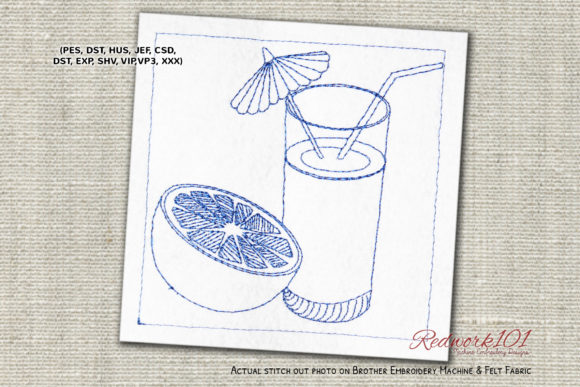 Pinacolada Cocktail Redwork: A Festive Touch