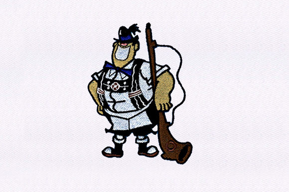 Realistic Male Hunter Embroidery Design