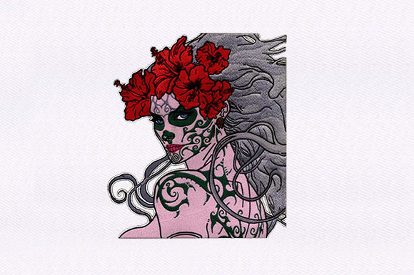 Tattoo with Woman: A Unique Embroidery Design