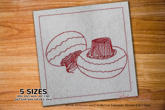 White Button Mushroom Redwork: A Charming Design